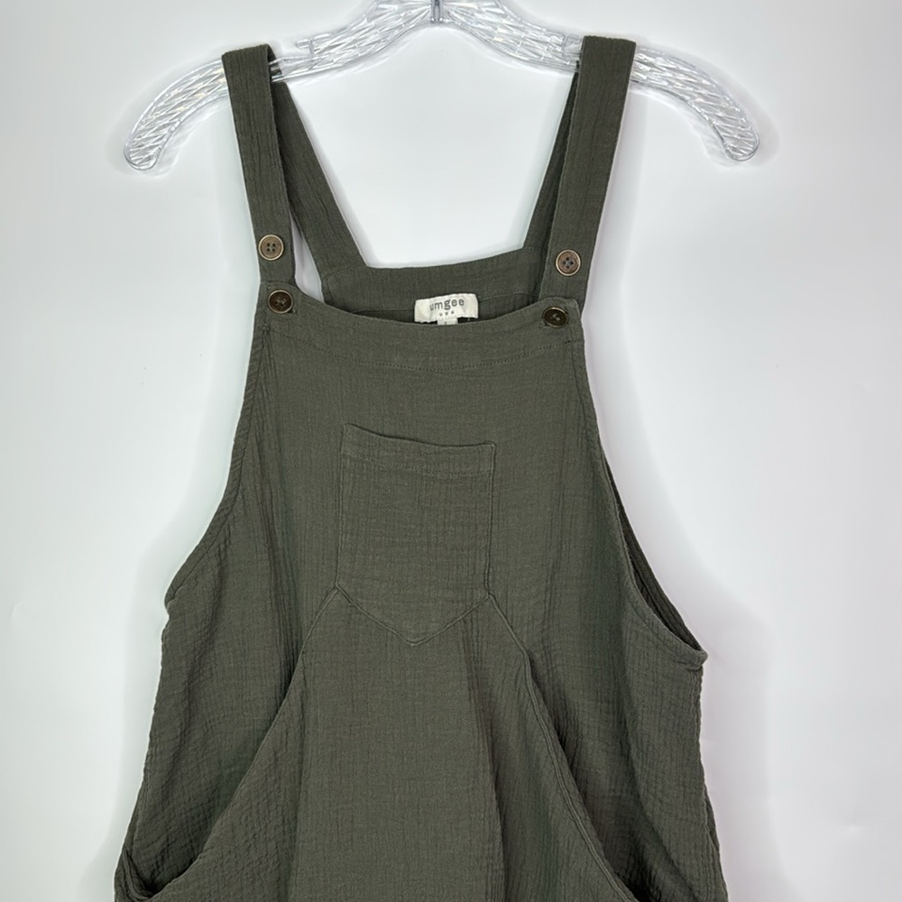 Umgee Green Overall Jumper Dress Size Large - Picture 2 of 8